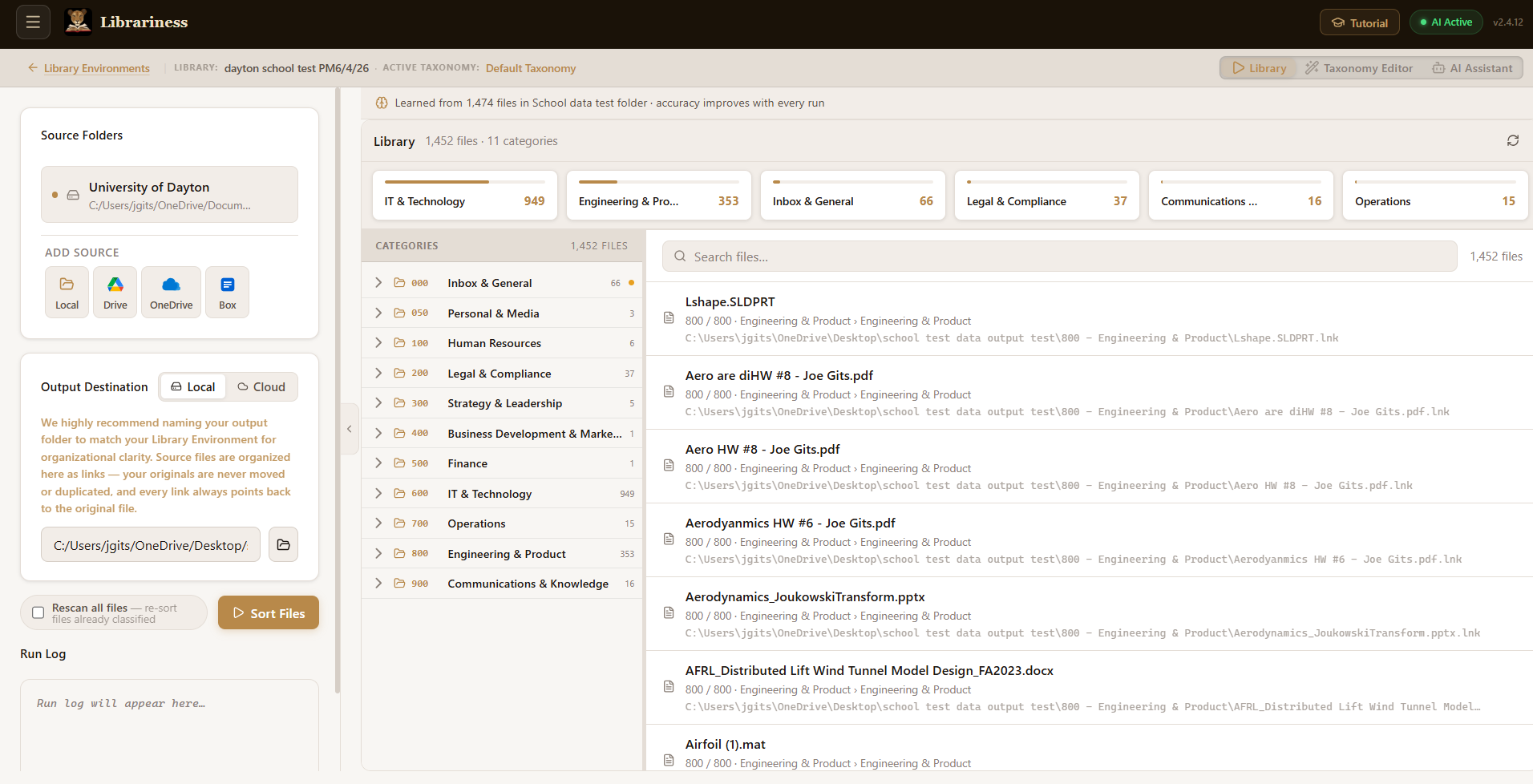 Library Builder workspace